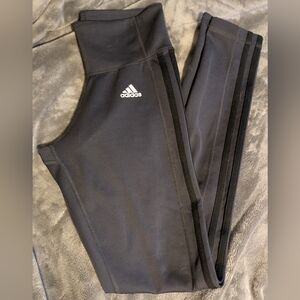 Adidas Black Leggings with Signature Stripes
